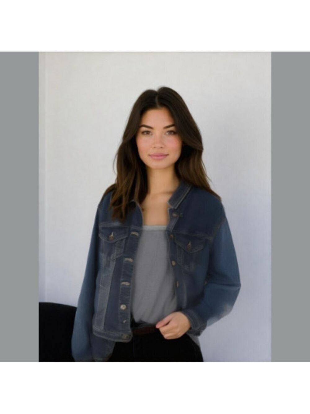 One5One Denim Medium Wash Blue Jacket